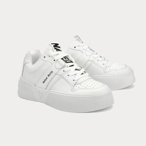 Naked Wolfe Womens Pixie Leather White Low Top Platform Streetwear Sneakers 6